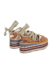 Liu Jo Skórzane sandały w kolorze jasnobrązowym ze wzorem