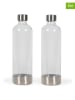 livoo 2er-Set: Flaschen in Transparent/ Silber