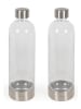 livoo 2er-Set: Flaschen in Transparent/ Silber