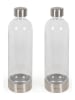 livoo 2er-Set: Flaschen in Transparent/ Silber