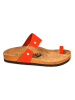 Moosefield Leren teenslippers rood