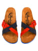 Moosefield Leren slippers donkerblauw/rood