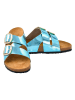 Moosefield Leren slippers turquoise