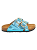 Moosefield Leren slippers turquoise