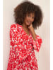 Kaffe Kleid "Ellen" in Creme/ Rot