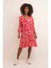 Kaffe Kleid "Ellen" in Creme/ Rot