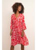 Kaffe Kleid "Ellen" in Creme/ Rot