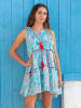 Isla Bonita by SIGRIS Sukienka w kolorze błękitnym ze wzorem