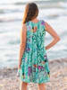 Isla Bonita by SIGRIS Sukienka w kolorze turkusowym ze wzorem