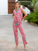 Isla Bonita by SIGRIS Spodnie w kolorze różowym ze wzorem