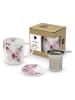 ppd Kubek "Butterfly Flowers" w kolorze różowo-białym do herbaty - 350 ml
