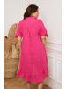 Plus Size Company Leinen-Kleid "Bosnik" in Fuchsia