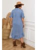Plus Size Company Linnen jurk "Bosnik" blauw