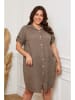 Plus Size Company Leinen-Kleid "Claudine" in Taupe
