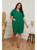 Plus Size Company Linnen jurk "Claudine" groen
