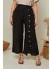 Curvy Lady Leinen-Hose in Schwarz