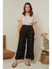 Curvy Lady Leinen-Hose in Schwarz