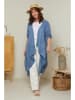 Curvy Lady Leinen-Cardigan in Blau