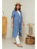 Curvy Lady Leinen-Cardigan in Blau