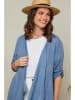 Curvy Lady Leinen-Cardigan in Blau