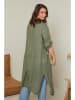 Curvy Lady Leinen-Cardigan in Khaki