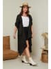 Curvy Lady Lniana narzutka w kolorze czarnym