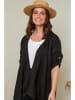 Curvy Lady Leinen-Cardigan in Schwarz