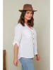 Curvy Lady Leinen-Bluse in Weiß