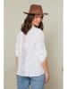 Curvy Lady Leinen-Bluse in Weiß