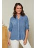 Curvy Lady Linnen blouse blauw