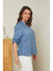 Curvy Lady Linnen blouse blauw