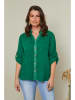 Curvy Lady Linnen blouse groen