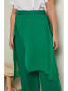 Curvy Lady Lniane spodnie w kolorze zielonym