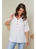 Curvy Lady Linnen blouse wit