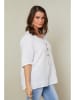 Curvy Lady Leinen-Bluse in Weiß