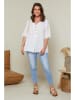 Curvy Lady Leinen-Bluse in Weiß