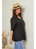 Curvy Lady Leinen-Bluse in Schwarz