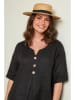 Curvy Lady Leinen-Bluse in Schwarz