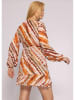 SASSYCLASSY Kleid in Orange/ Creme/ Braun