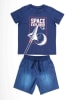 Denokids 2-delige outfit "Space Explorer" blauw