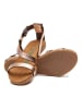 Comfortfusse Leren sandalen goudkleurig