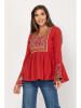 Peace & Love Bluse in Rot