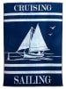 Le Comptoir de la Plage Strandtuch "Relax - Oceanside" in Blau/ Weiß - (L)180 x (B)140 cm