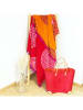 Le Comptoir de la Plage Strandlaken "Copacabana - Spirale" rood/oranje - (L)180 x (B)140 cm