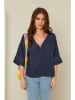 Rodier Lin Leinen-Bluse in Dunkelblau
