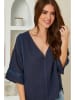Rodier Lin Leinen-Bluse in Dunkelblau