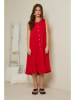 Rodier Lin Leinen-Kleid in Rot