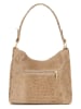 Anna Morellini Leder-Schultertasche "Linda" in Taupe - (B)29 x (H)24 x (T)8 cm