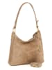 Anna Morellini Leder-Schultertasche "Linda" in Taupe - (B)29 x (H)24 x (T)8 cm