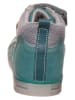lamino Leren sneakers petrol